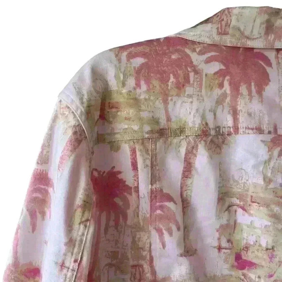 Caribbean Joe Women's Floral Jacket L Multicolor Button Casual Spring - Picture 8 of 9